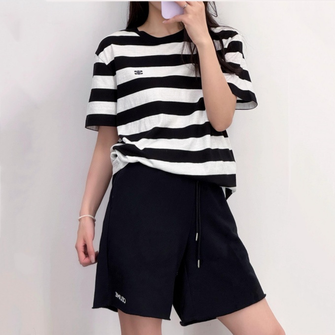 celine triomphe stripe t-shirt
